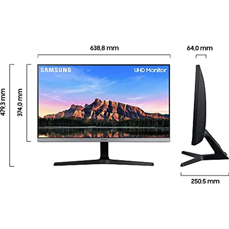 Samsung UHD Monitor U28R550UQP, 28 Zoll, IPS-Panel, 4K UHD-Auflösung, AMD FreeSync, Reaktionszeit 4 ms, Bildwiederholrate 60 Hz, schwarz – Bild 2