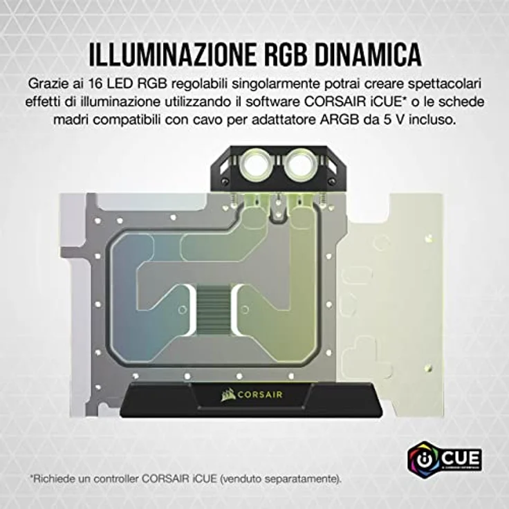 Corsair Hydro X Series XG5 RGB 3090 Ti Founders Edition GPU-Wasserkühler – Für NVIDIA GeForce RTX 3090 Ti FE (Vernickelte Kupferkühlplatte, Oberseite mit Sichtfenster) Schwarz – Bild 4