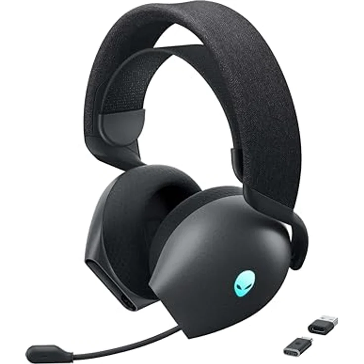 Dell AW725H, Kabelgebundenes Gaming Headset mit Dolby Atmos, abnehmbarem Mikrofon und Memory Foam Ohrpolstern, Schwarz – Bild 2