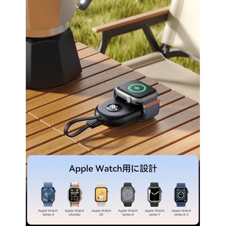 Joyroom Jr-W09 Induktives 3W Ladegerät mit Usb-C Kabel für Apple Watch - Schwarz – Bild 7