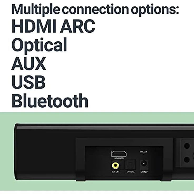 MAJORITY K2 Soundbar für TV Geräte mit Subwoofer | 150W 2.1 Soundsystem mit Kabelloser Subwoofer | Bluetooth TV Soundbar | Heimkino Sound Bar HDMI ARC (Schwarz) – Bild 5