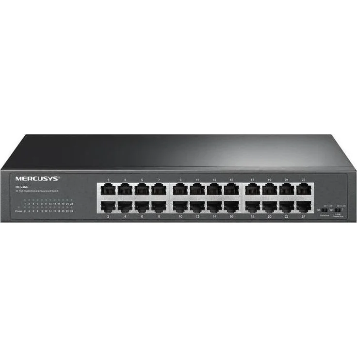 Mercusys TP-LINK MS124GS, Netzwerk Switch mit 24x GLAN Ports und 48 Gbit/s Switching-Kapazität, Schwarz