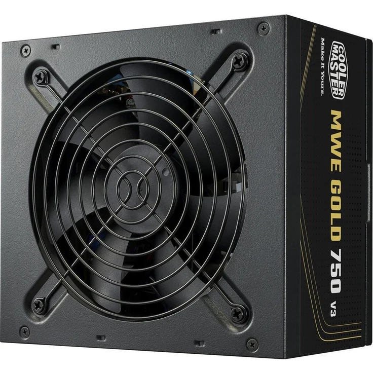 Cooler Master CooMas MWE 750 V3 Black, 750 W PC Netzteil mit hoher Effizienz und innovativen Kühltechniken, Schwarz – Bild 1
