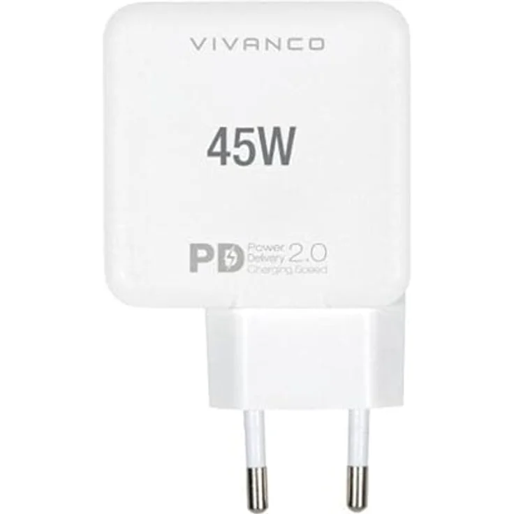 VIVANCO Super Fast Power Delivery Charger, Dual Schnellladegerät, 45W White – MagSafe & Samsung Super Fast Charge Compatible – Bild 4