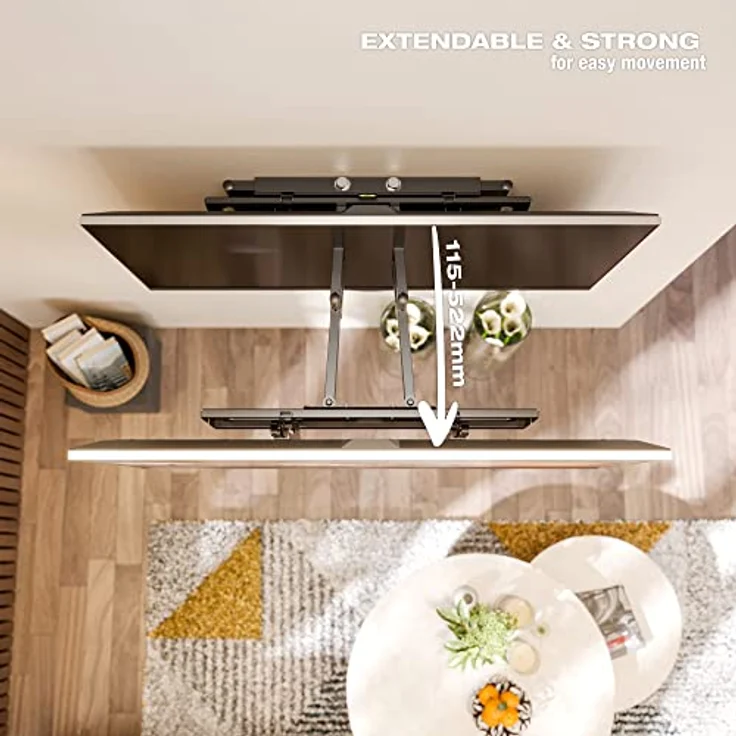 RICOO TV Wandhalterung Fernseher Schwenkbar Neigbar für 40-75 Zoll, Universal TV Halterung R06-F, Fernsehhalterung für Wand, Wandhalterung Fernseher 65 Zoll, bis 95 Kg mit max. VESA 600x400 mm – Bild 4