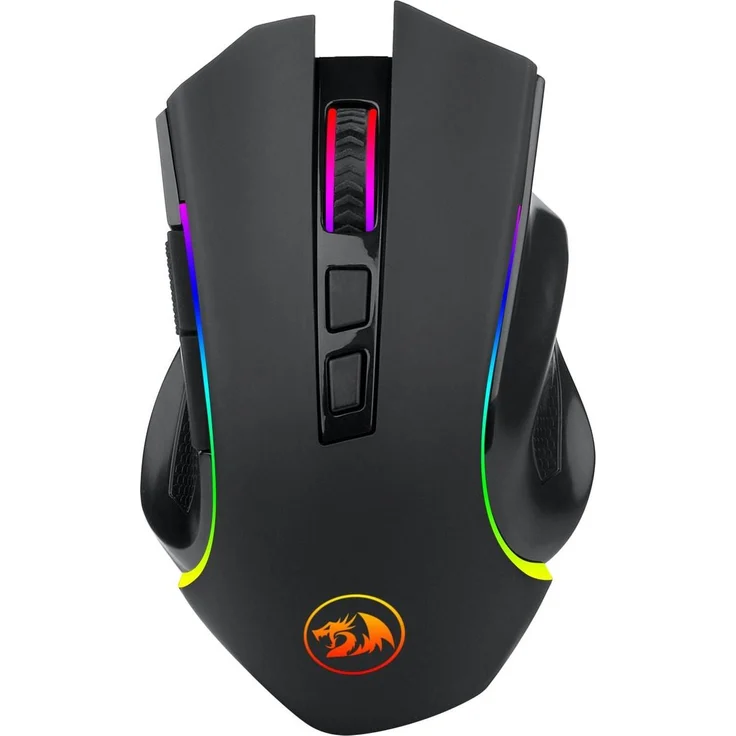Redragon M602-KS Griffin, Wireless Gaming Maus mit 4000 dpi, ergonomischem Design und 8 programmierbaren Tasten, Schwarz