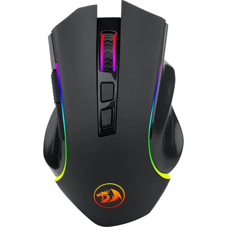 Redragon M602-KS Griffin, Wireless Gaming Maus mit 4000 dpi, ergonomischem Design und 8 programmierbaren Tasten, Schwarz