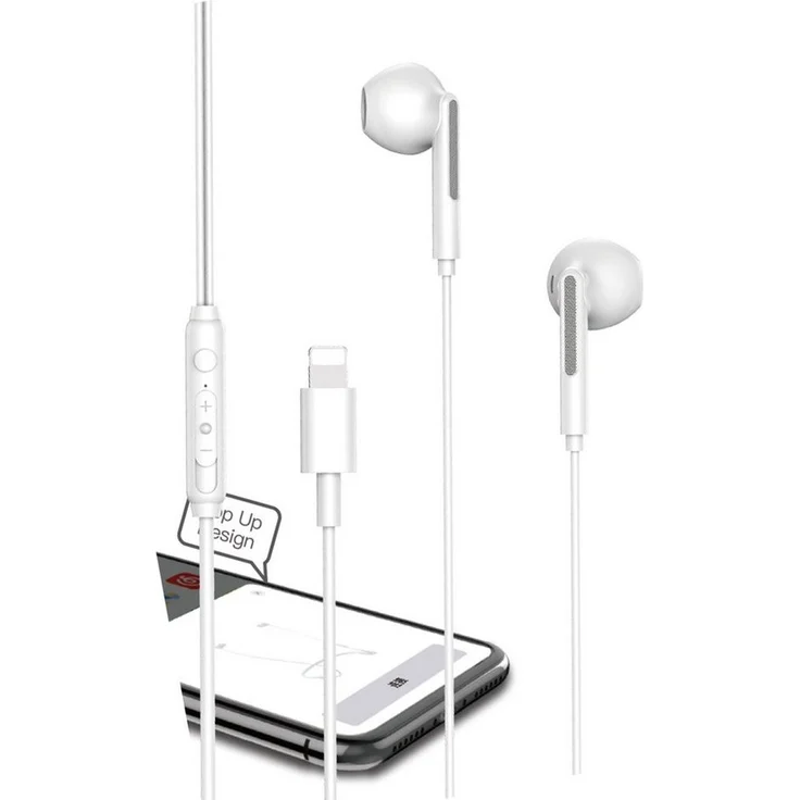 COFI 1453 In-Ear iPhone Kopfhörer Headset Ohrhörer und Mikrofon für iPhone weiß In-Ear-Kopfhörer