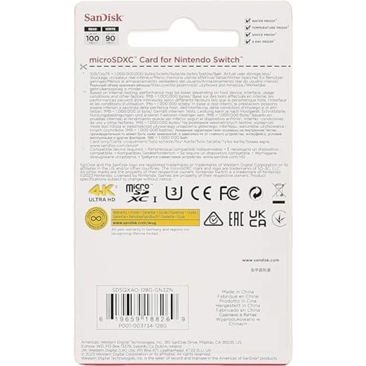 SanDisk microSDX Nint Switch 128GB BULK (microSDXC, 128 GB, UHS-I), Speicherkarte, Rot – Bild 5