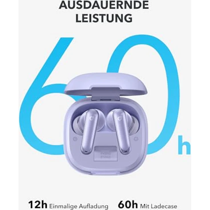 soundcore P40i by Anker, Wireless Earbuds mit Noise Cancelling, 60h Spielzeit, IPX5, kabelloses Aufladen, Bluetooth 5.3, Schwarz – Bild 4