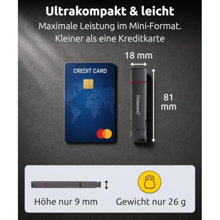 Intenso SSD-USB-Speicher UX100, 250 GB, USB 3.2 und USB C, anthrazit, schockresistent – Bild 6