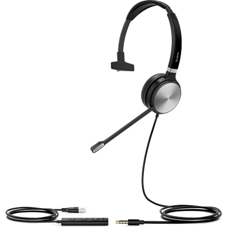 Yealink UH34 SE Mono UC USB-A Headset, Noise Cancelling Mikrofon, Plug-and-Play, gepolsterte Ohrpads, 330º Schwenkarm – Bild 2