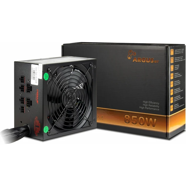 Intertec ArgusNT BPS-850CM, ATX3.1 PC Netzteil mit 850W, 80PLUS BRONZE und 85% Effizienz