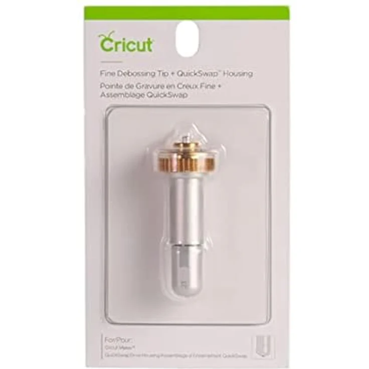 Cricut Fine Debossing Tip + QuickSwap™ Housing, Prägespitze für Cricut Maker, Silber, für detaillierte Designs auf Karton und Kraftkarton – Bild 2