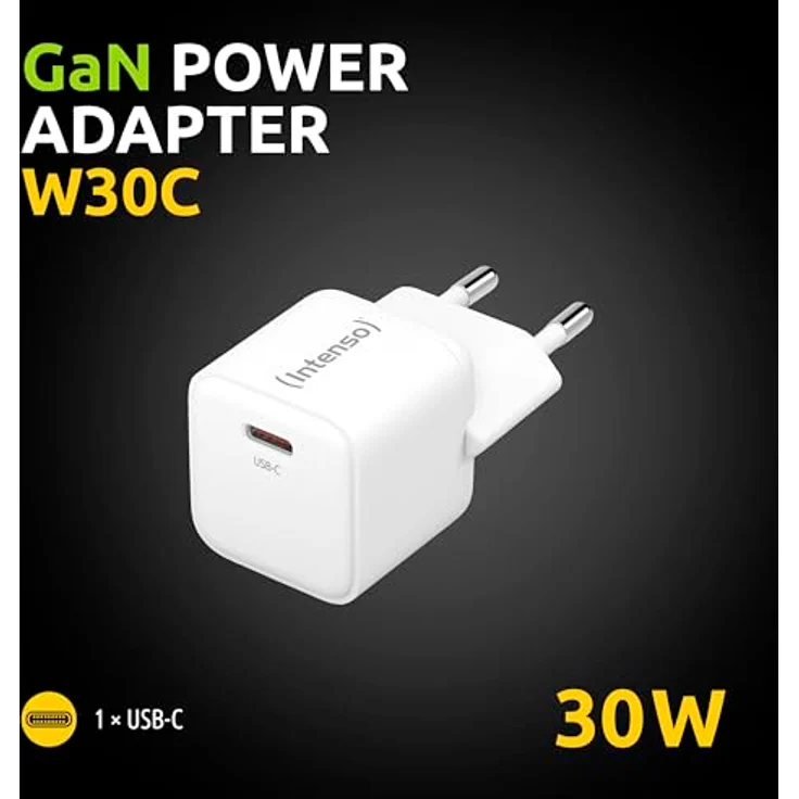 Intenso Power Adapter W30C, 30 W Schnellladegerät mit USB-C Anschluss, ultrakompakt und weiß – Bild 2
