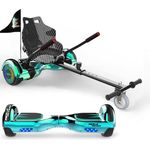 Mega Motion Balance Scooter Kart A03, Hoverboards mit Hoverkart, Bluetooth Lautsprecher, LED-Light, 15,00 km/h, 6.5 Zoll, blau