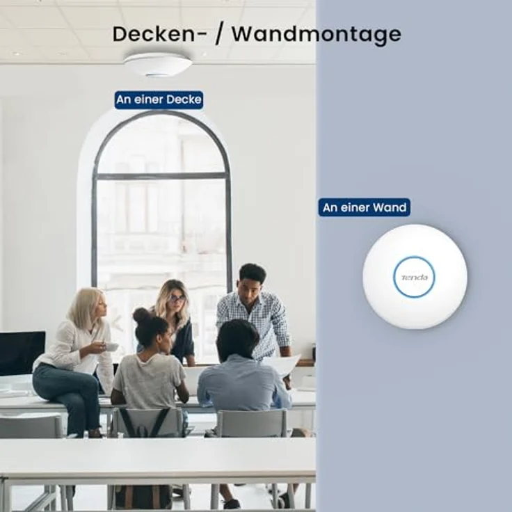 Tenda i27 AX3000 WiFi 6 Access Point PoE, 802.11ax Dualband, 1x GB PoE LAN-Port, WPA3 Sicherheit, bis zu 150㎡ WLAN-Abdeckung, APP- und Webverwaltung, inkl. Netzteil – Bild 5