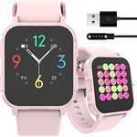 FOREVER Smartwatch IGO PRO JW-150 1,4" Zoll IP68 für Mädchen Schritte, Thermometer, Puls, Spiele, Bluetooth-Verbindung Rosa