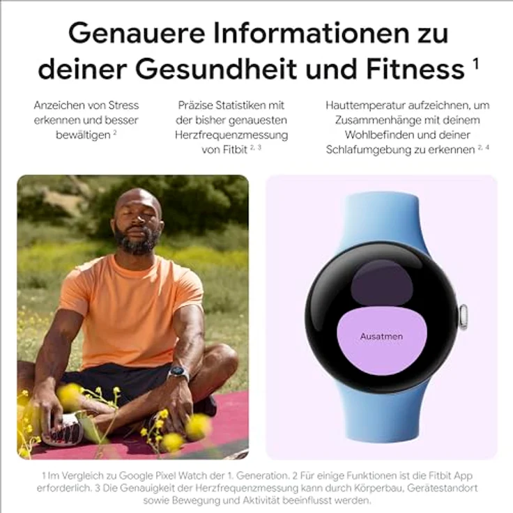 Google Pixel Watch 2 (WLAN), Matte Black/Obsidian – Bild 5