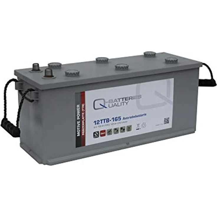 Q-Batteries 12TTB-165 12V 165Ah (C20) geschlossene Blockbatterie, positive Röhrchenplatte – Bild 1