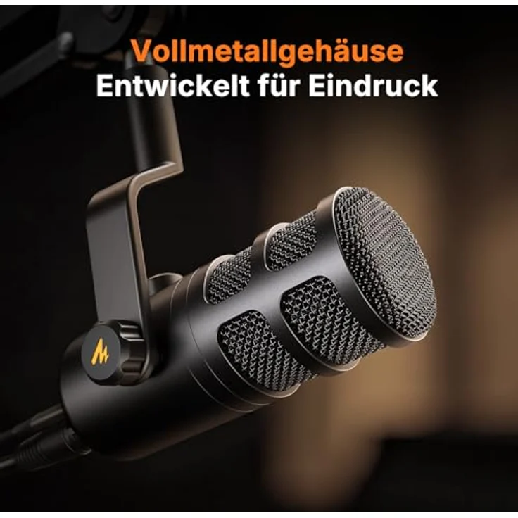 MAONO PD100 Gen2S USB/XLR Dynamisches Mikrofon, 192kHz/24bit Studio-Klang, Mute-Taste, Echtzeit-Monitoring, Metallgehäuse, Komplettset für Podcast und Streaming – Bild 5