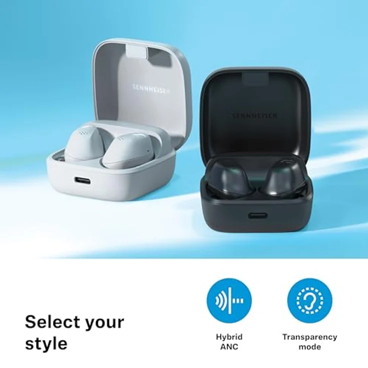 Sennheiser ACCENTUM True Wireless Earbuds - hochkomfortables, ergonomisches Design und 28 Stunden Akkulaufzeit für den ganzen Tag - kristallklarer Sound mit Hybrid ANC und Touch-Interface – Schwarz – Bild 4