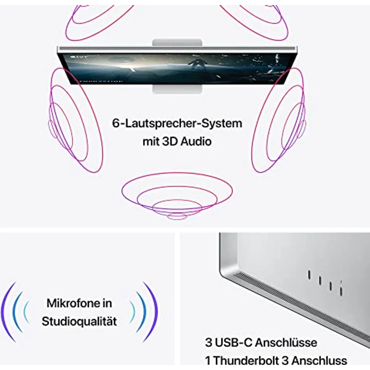 Apple Studio Display – 27" 5K Retina Display, 12 MP Kamera, 3D Audio – Bild 3