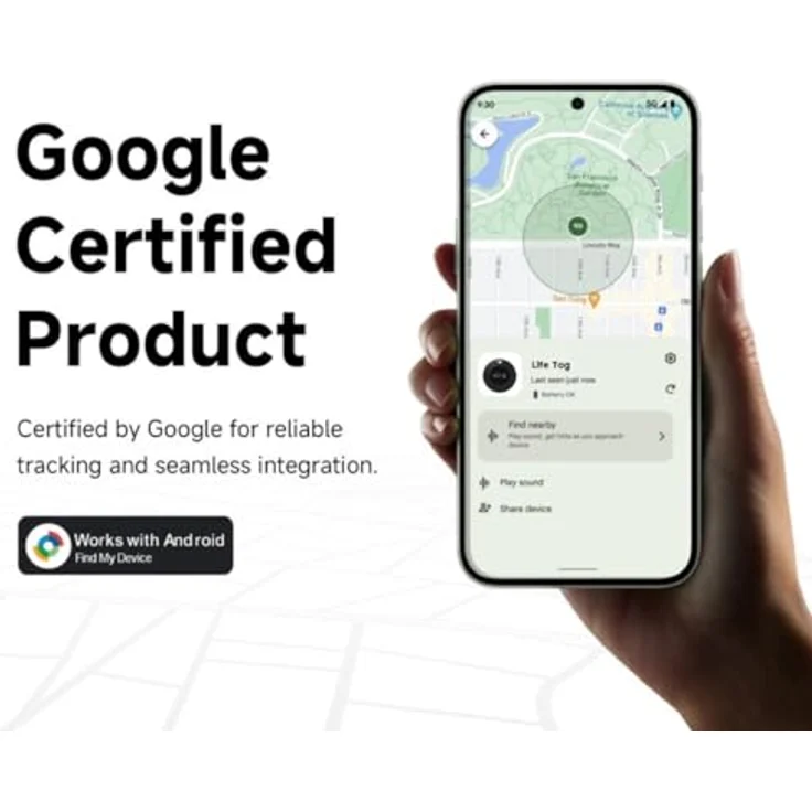 Lifemate Life Tag, Android Smart Tag Schlüsselfinder mit IP65 wasserdichtem Design, 4er Pack, kompatibel mit Google Mein Gerät Finden App – Bild 2