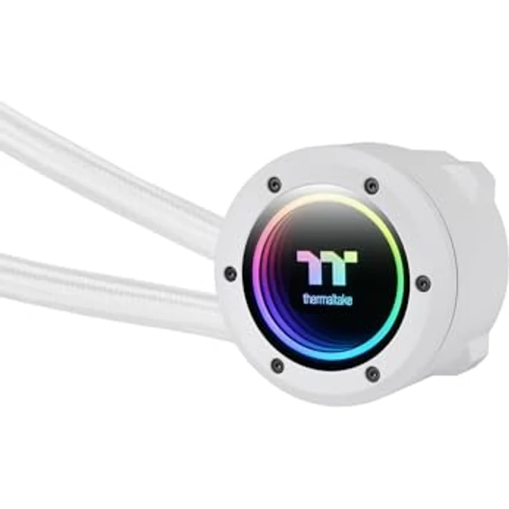 Thermaltake TH240 V2 ARGB Sync CPU Liquid Cooler Snow Edition All-In-One - Für kleine und mittlere Gehäuse geeignet, Abstimmung mit CT120 ARGB-Lüftern möglich, Infinity-Mirror-Design, Intel & AMD kompatibel – Bild 3