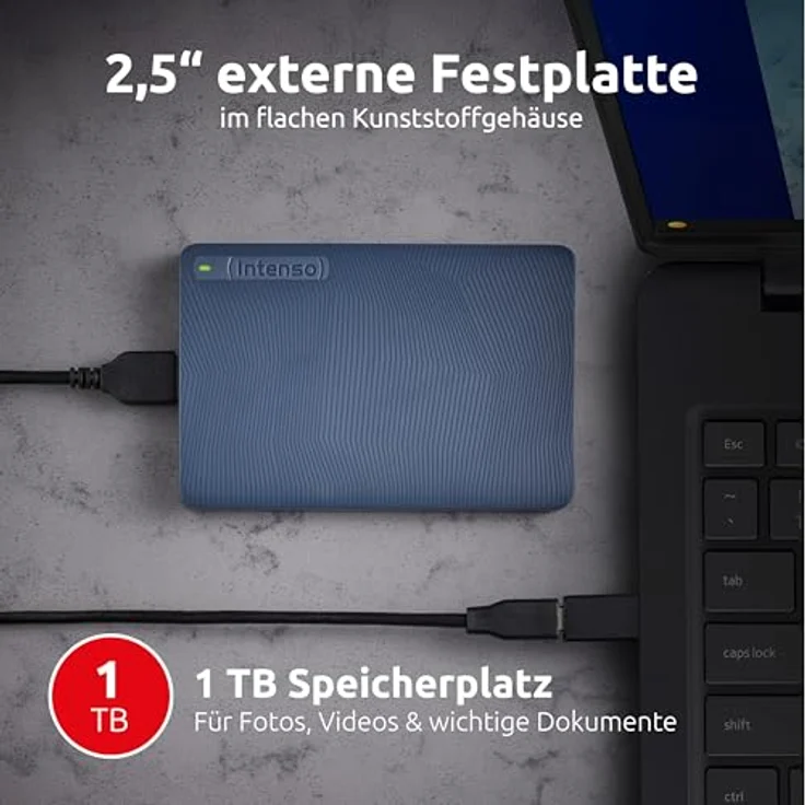 Intenso Memory Safe 1 TB Tragbare Externe Festplatte, 2,5 Zoll, USB 3.2 Gen 1, inkl. Ashampoo Backup Pro für PC und Mac – Bild 2