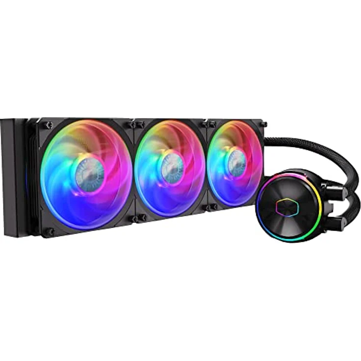 Cooler Master MasterLiquid PL360 Flux CPU-Kühler - AIO Wasserkühlung mit 3 x 120mm Lüfter, 360mm Kühler inkl. ARGB-Controller (2te Generation) - AMD- und Intel-kompatibel – Bild 1