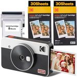 KODAK Mini Shot 2 Retro 4Pass 2-in-1-Sofortkamera, Sofortbildfilm, mit Fotodrucker (5,3 x 8,6 cm), Weiß, Pack mit 68 Blättern