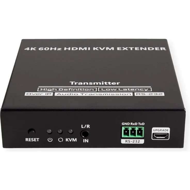 Value HDMI KVM Extender IPCOLOR, KVM Switch mit 4K@60Hz Unterstützung, bis zu 120m Reichweite, Schwarz
