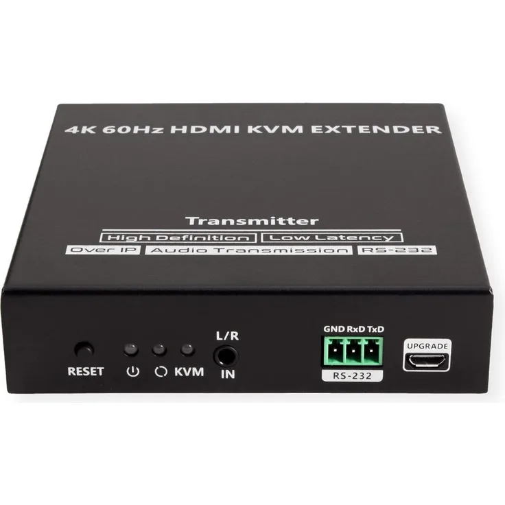 Value HDMI KVM Extender IPCOLOR, KVM Switch mit 4K@60Hz Unterstützung, bis zu 120m Reichweite, Schwarz