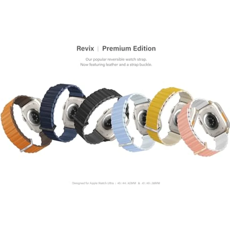 UNIQ revix Premium Edition wendbares magnetisches Apple Watch-Armband, 49/45/44/42 mm, Anthrazit/Aschgrau – Bild 5