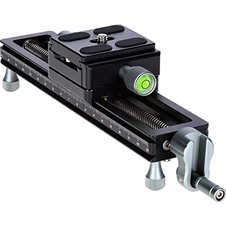 Rollei Makroschlitten, Stabiler Foto/Video Makro-Einstellschlitten für DSLR und System Foto-Kameras. Der perfekte Foto-Schlitten für Makro-Stacking., Schwarz – Bild 5