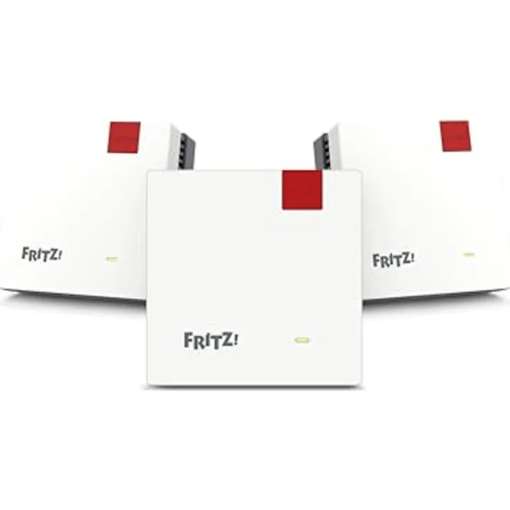 FRITZ! Mesh Set 1700, WLAN-Mesh-System mit bis zu 3.600 Mbit/s, 5-7 Räume WLAN-Abdeckung, einfache Plug-and-Play-Einrichtung, made in Europe