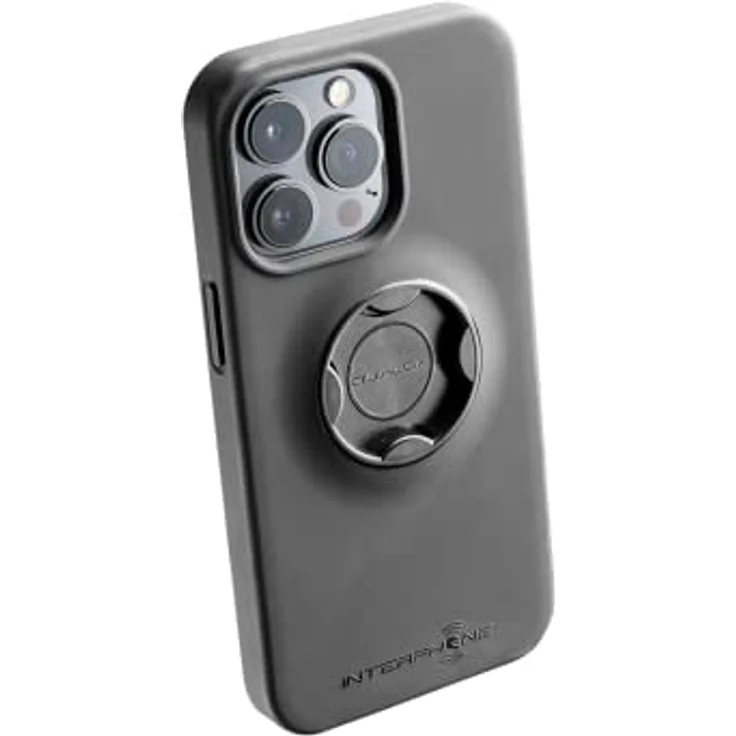 INTERPHONE iPhone 14 PRO-Hülle, spezielle Motorrad Handyhalterung mit QUIKLOX Modular System und Schnellverschlusshaken, stoßfest und mit Anti-Verlust-Gurt – Bild 1