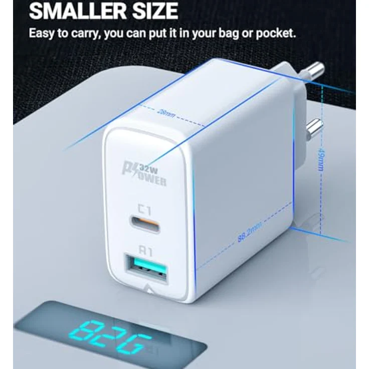 Acefast Wandladegerät USB Typ C / USB 32W, PPS, PD, QC 3.0, AFC, FCP, weiß – Bild 3