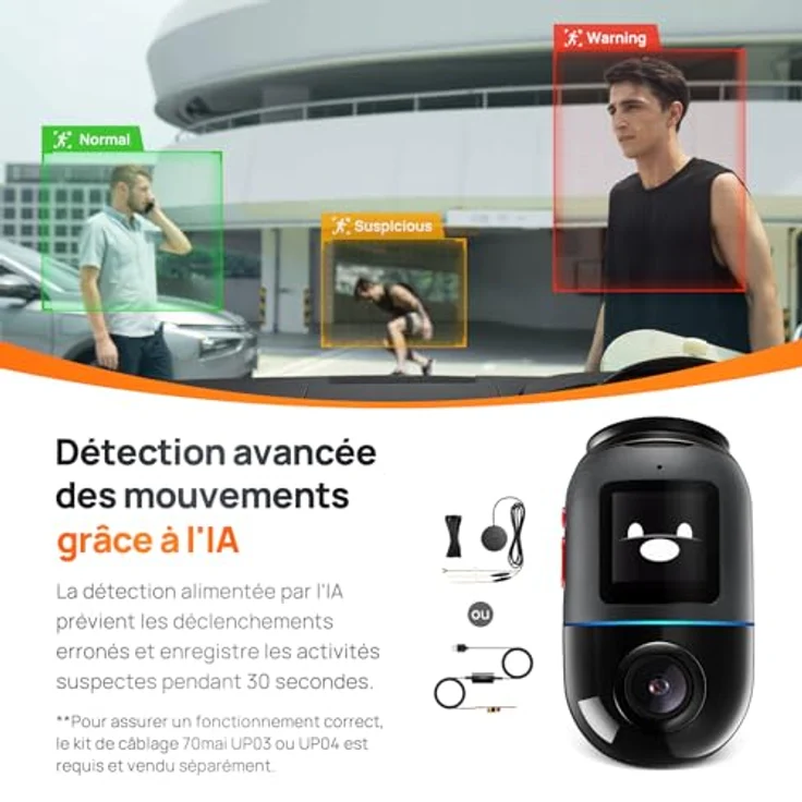 70mai Dash Cam Omni, 360° drehbar, hervorragende Nachtsicht, integrierter 32GB eMMC Speicher, Zeitrafferaufnahme, 24H Parkmodus, AI Bewegungserkennung, 1080P Full HD, integriertes GPS, App Steuerung – Bild 5