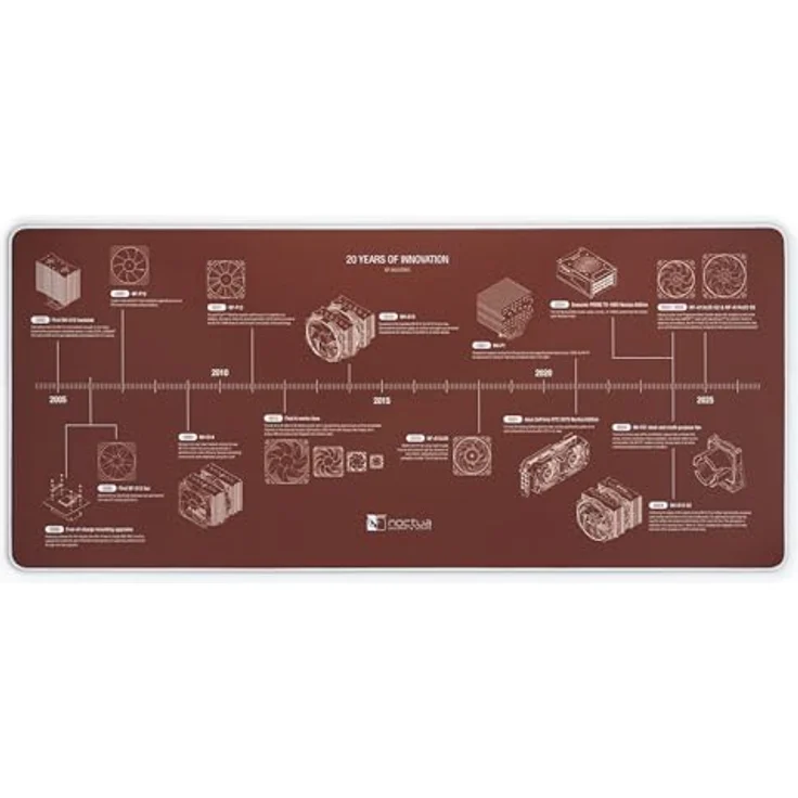 Noctua 20° Anniversario Mausmatte, braun, 900 mm x 400 mm, rutschfeste Gummibasis, wasserabweisend, langlebig – Bild 1