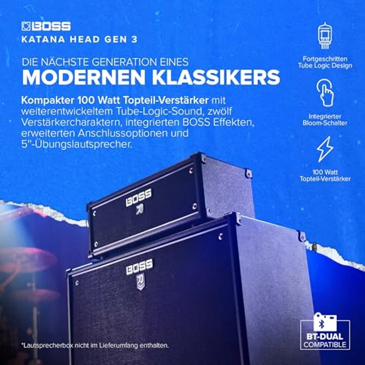Boss by Roland Katana Head Gen 3, Gitarren-Verstärker Topteil mit 4 Kanälen, 100 Watt Leistung, eingebauten Effekten und Power Control – Bild 3