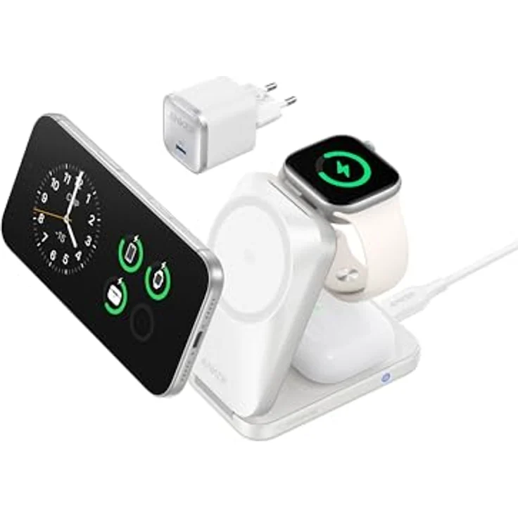 Anker Prime 3-in-1 Ladestation, Qi2.2 25W, AirCool kabelloses Ladegerät für iPhone, Apple Watch und AirPods, faltbar, kompakt – Bild 1