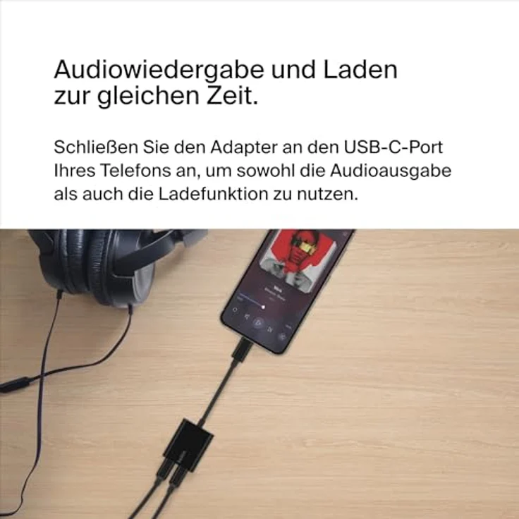Belkin USB-C-Splitter (Audio- + Ladeadapter) USB-C-Kopfhörer-Adapter, Schnellladen mit USB-C PD für Geräte wie Galaxy S20, S10, Note10, Pixel 4 und iPad Pro – Bild 2