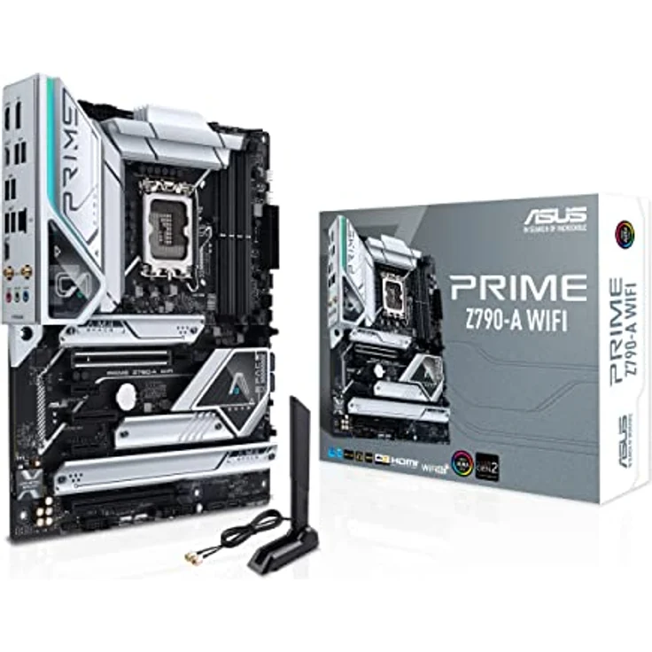 ASUS PRIME Z790-A WIFI, LGA 1700 ATX Mainboard mit PCIe 5.0, 4 M.2-Steckplätzen, DDR5, Intel WIFI 6E, 2,5 Gb LAN, silber – Bild 1