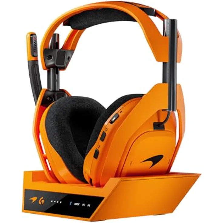 Logitech G Astro A50 X, kabelloses Gaming-Headset mit PRO-G Graphene Lautsprechern, PLAYSYNC für Xbox Series X|S + PS5 + PC/Mac, Bluetooth, HDMI 2.1 Passthru, 24 Stunden Spielzeit, Papaya Orange