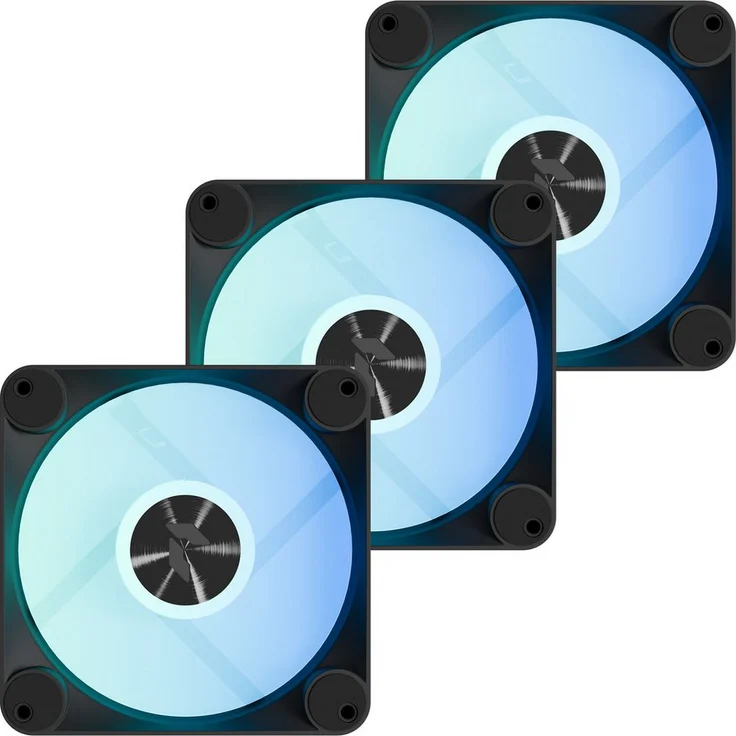 APNX Gehäuselüfter FP1-R 120-3 Pack, leistungsstarker Gehäuselüfter mit ARGB-Beleuchtung und stoßdämpfendem Polster