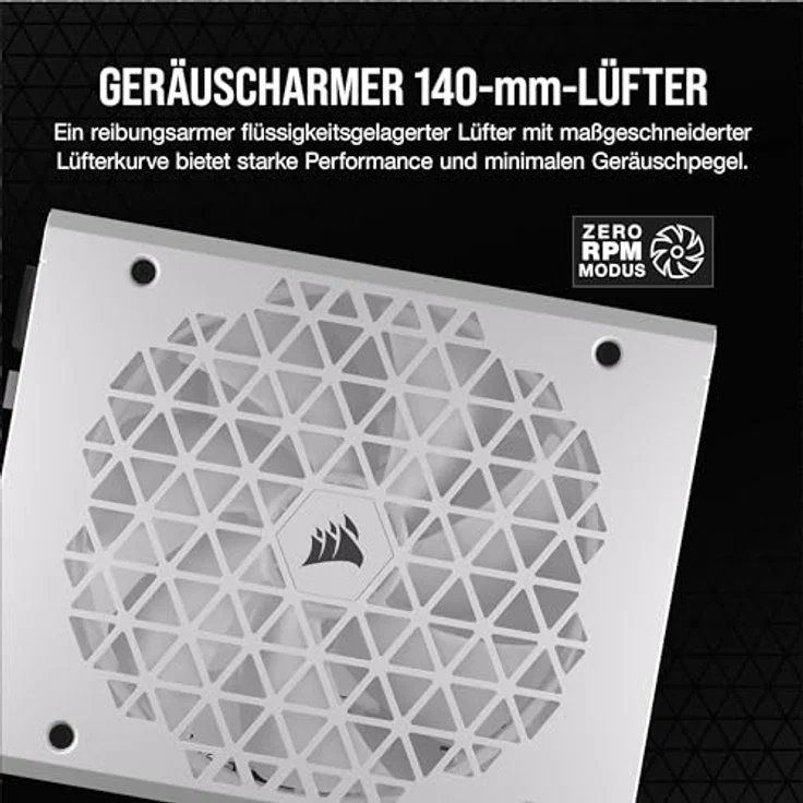 Corsair RM1000x Shift Vollmodulares ATX-Netzteil - Modulare Seitenschnittstelle - ATX 3.0- & PCIe 5.0-kompatibel - Null-Drehzahl-Lüftermodus - 105°C-Kondensatoren - 80 Plus Gold-Effizienz - Weiß – Bild 5