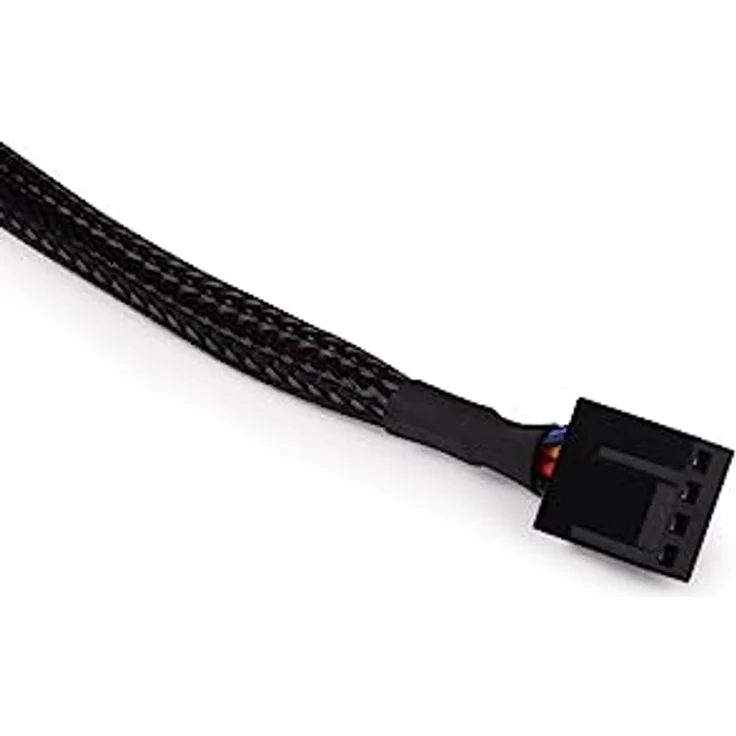 Alphacool 18673 Lüfterkabel 4-Pin auf 4-Pin Verlängerung 15cm Kabel Modding gesleevt schwarz – Bild 3