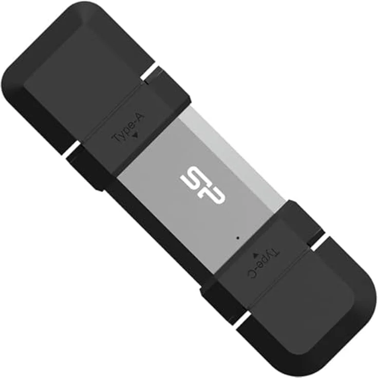 SP Silicon Power USB-Stick 128GB USB3.2 + Type C C51 Black,  Dual-Anschluss und schnelle Datenübertragung – Bild 2